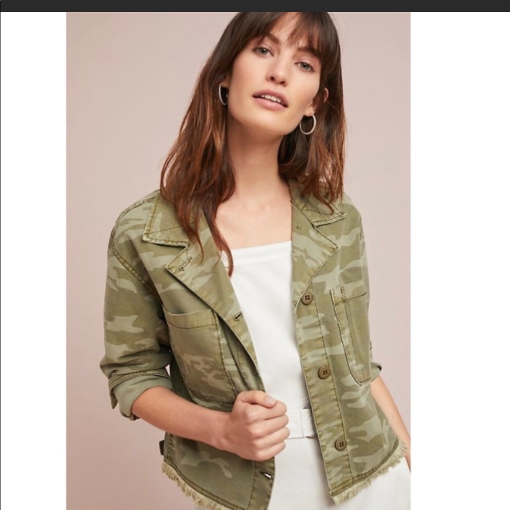 Anthropologie Sanctuary Cropped Camo Jacket XSP